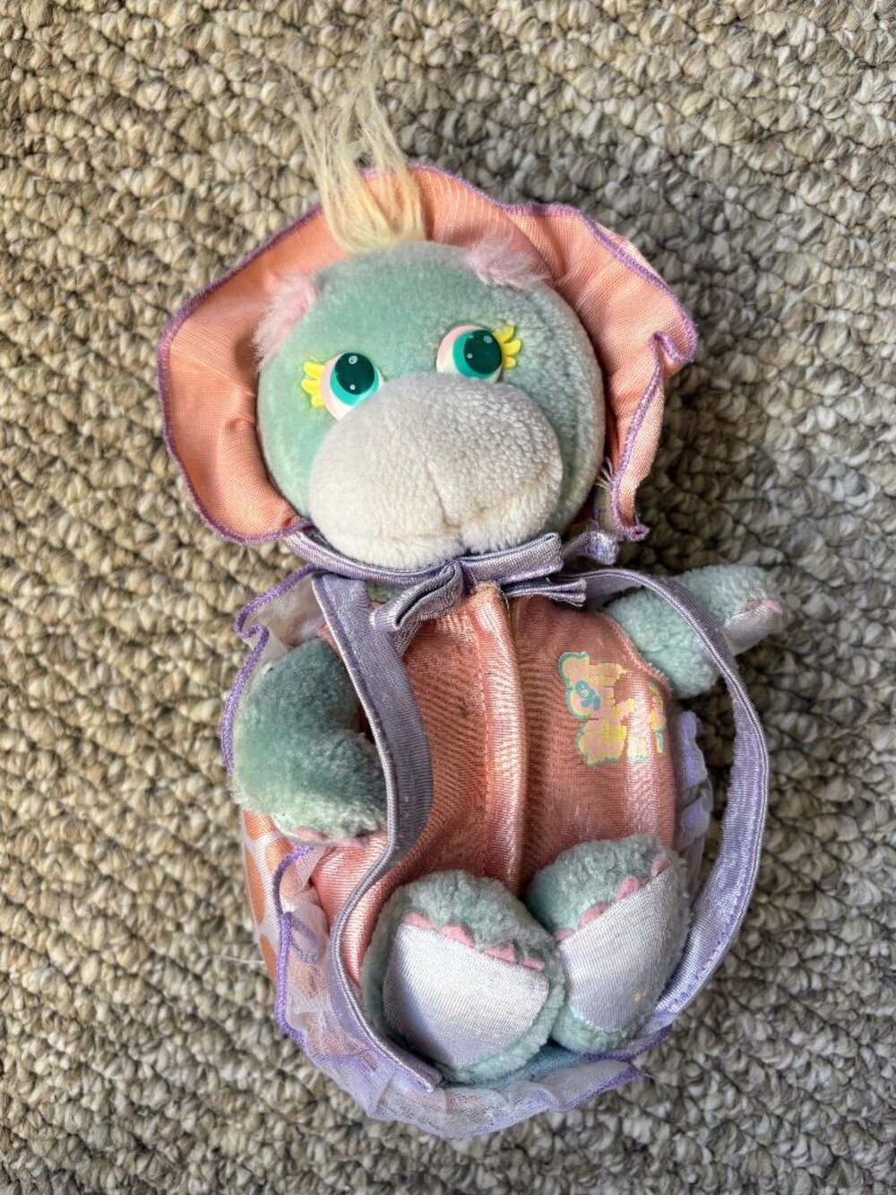Vintage Mattel Turtle Tots 1988 Trenda Baby Turtle Plush Toy